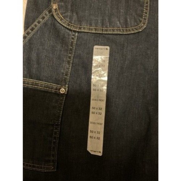 NWT Carhartt RN14806 Dark Blue Double Knee Insulated Bib Overalls Men Size 50X32 - Picture 3 of 13